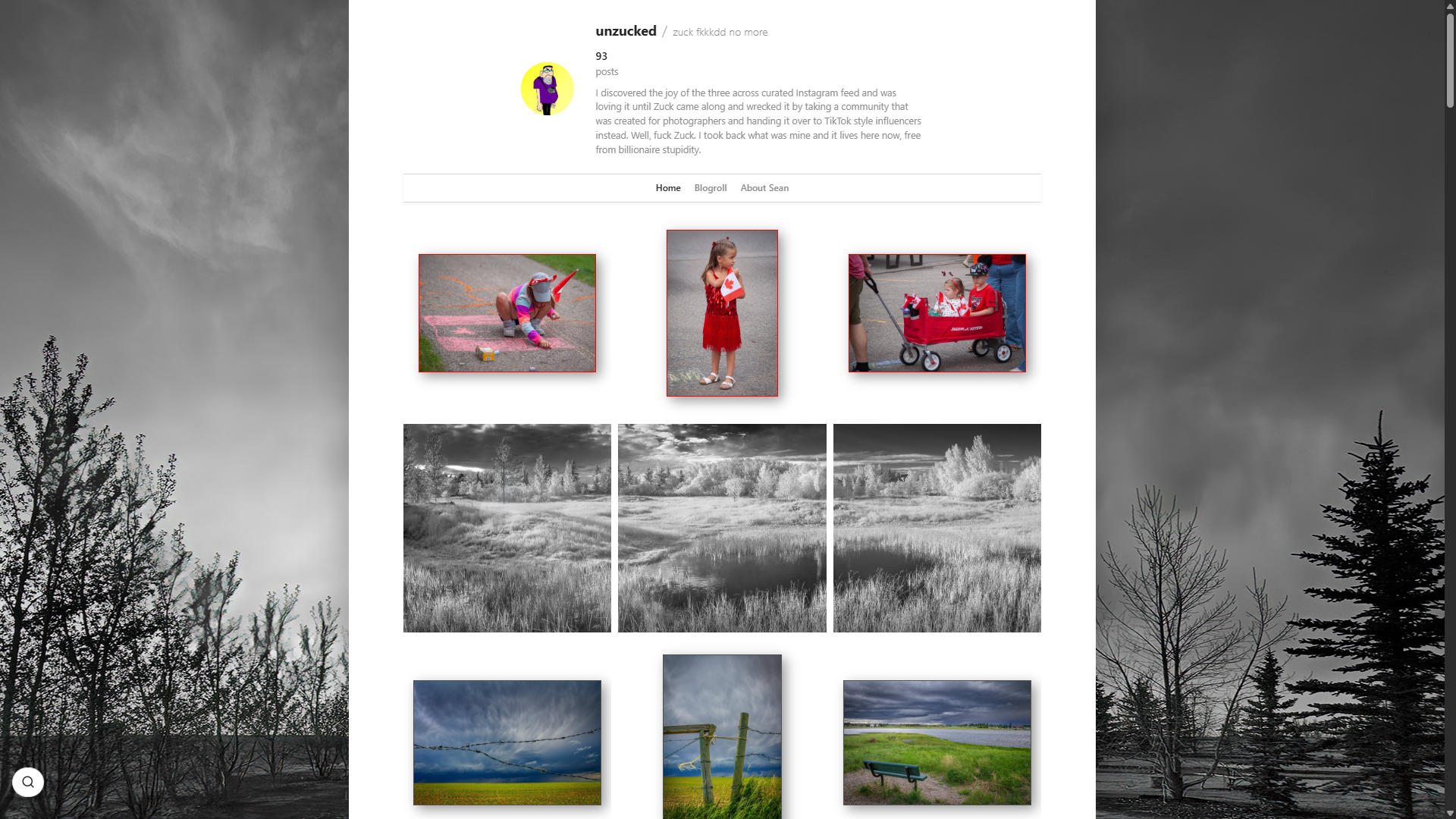 A photography profile on its own SnapSmack blog